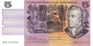 Australia Commonwealth Note 5 Dollars Nd (1969) Pick - 39b Crisp Unc. photo