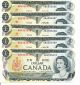 10 X 1973 Canadian Paper Money $1 Dollar Bills Rare 2 Letter Srl In Sequences Canada photo 2