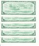 5 X 1954 Canadian Paper Money $1 Dollar Bills Crisp,  Uncirculated & In Sequence Canada photo 1
