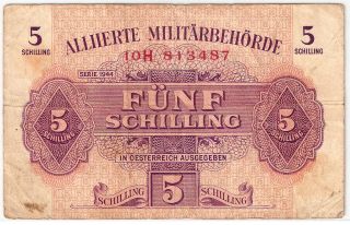 Austria Allied Military Ww2 5 Shillings photo