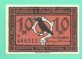 Germany Merseburg 1921 10 Pfg Unc Gem Notgeld E 486511 photo