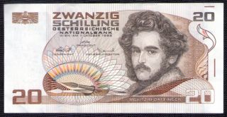 20 Schilling Uncirculated Banknote From Austria 1988 Moritz Michael Daffinger photo