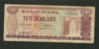 Guyana 10 Dollars Banknote World Money Currency South American 0036 photo