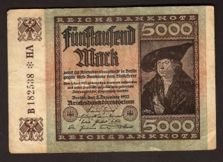 Germany - 5,  000 Reichsbanknote - 1923 photo
