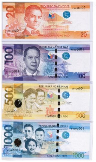 Philippines 20 100 500 1000 Peso Ngc (generation Cu) Aquino Iii 000001 photo