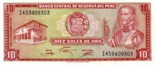 Peru Ten Soles De Oro 1976,  In Protective Sleeve photo