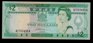 Fiji 2 Dollars (1988) D/7 Pick 87 Unc. photo