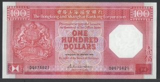 China 1986 Hong Kong Bank $100 Banknote Gem Unc Key Date photo