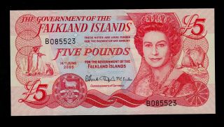 Falkland Island 5 Pounds 2005 Pick 17 Unc. photo