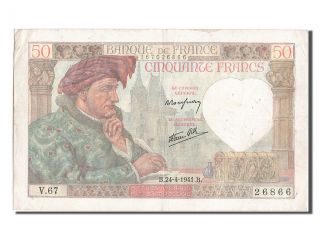 French Paper Money,  50 Francs Type Jacques Cœur photo