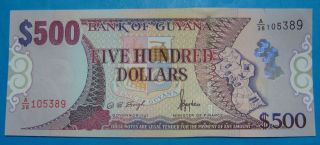 Gem Unc.  Guyana 500 Dollars photo