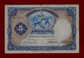 Portugal Portuguese 5000 Reis 1903 P - 83 Extra Rare See Scan (spain France) photo