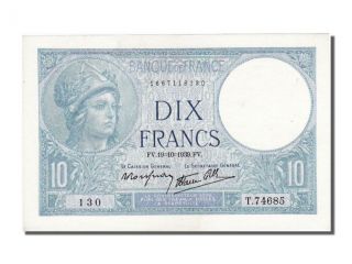 French Paper Money,  10 Francs Minerve Type 1915 Modifié photo
