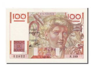 French Paper Money,  100 Francs Jeune Paysan Type 1945 photo