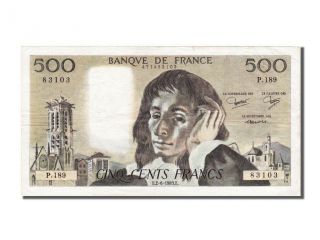French Paper Money,  500 Francs Type Pascal photo