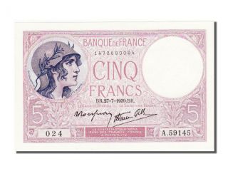French Paper Money,  5 Francs Type Violet Modifié photo