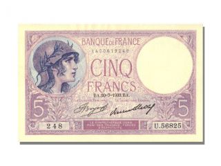 French Paper Money,  5 Francs Type Violet photo