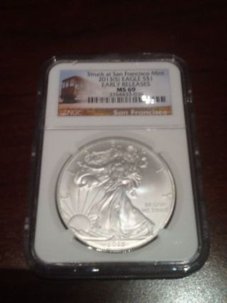 2013 (s) Eagle Ngc Ms 69 Early Releases Struck At San Francisco photo
