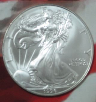 1996 United States Silver Eagle One Troy Ounce.  999 No Spots photo