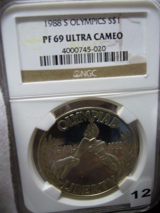 1988 S Silver Olympics S$1 Ngc Pf69 Ultra Cameo photo