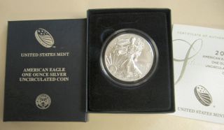 2014 - W Burnished American Silver Eagle (uncirculated Ase With Ogp And,  Es2) photo