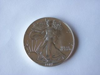 Rare,  1987,  Silver American Eagle,  $1 Dollar Coin,  Uncirculated photo