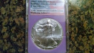 2001 American Eagle Dollar,  15th Year Anniversary Ny Wtc.  9/11/01.  Memory photo
