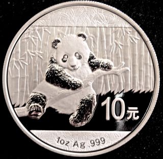 2014 1 Troy Oz.  Chinese Silver Panda Bu.  999 - Panda photo