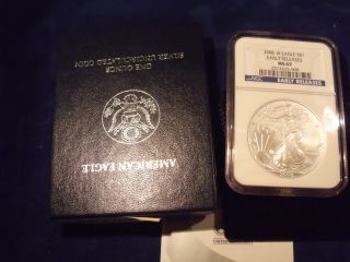 2006 W Burnished Silver Eagle Box & Pouch Lowest Mintage Ngc Ms69 photo