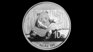 China 2014 Panda.  1oz Pure Silver Bullion Coin,  Argent,  Plata, photo