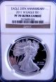 2011 W Pf 70 Ngc Gold Label 25th Anniversary American Silver Eagle Proof Silver photo 2