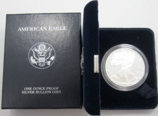 2003 Silver American Eagle One Ounce Proof Silver Bullion Coin W/ Box & photo