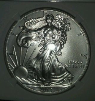 2014 Silver Eagle Ms 70 Ngc First Release photo