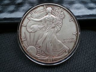 1996 American Eagle Silver Dollar 1 Oz Fine Silver Toning photo