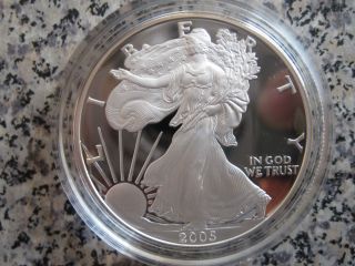 2005 Silver American Eagle,  One Ounce,  Proof,  Packaging, photo