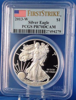 2013 W Silver American Eagle $1 Proof 1troy Oz.  Certified Pr70dcam Perfect Coin photo