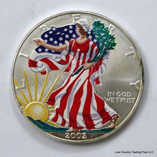 2002 American Silver Eagle - Colorized - Beauty photo