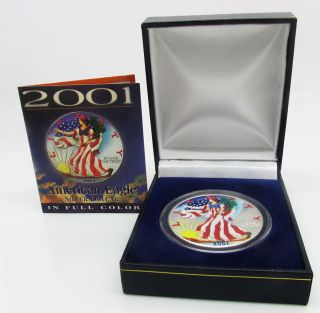 2001 American Eagle Silver Dollar In Full Color photo