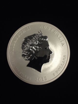 2012 5 Oz Silver Australian Lunar Year Of The Dragon Coin photo