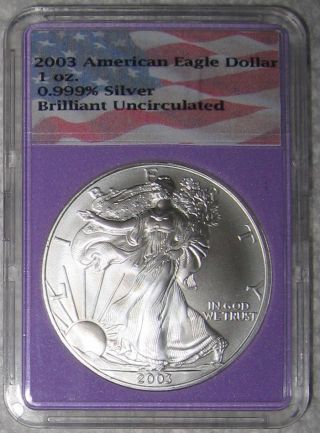 2003 American Eagle Dollar 1 Oz.  O.  999% Silver Brilliant Uncirculated photo