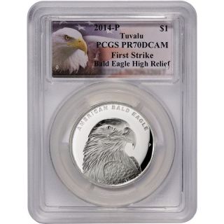 4251 Of 5000 No Longer Minted 2014 Perth 1 Troy Oz Silver American Bald Eagle photo