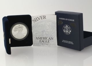 2003 W American Silver Eagle Proof Coin - 1oz.  999 Fine Dollar Ase Box photo