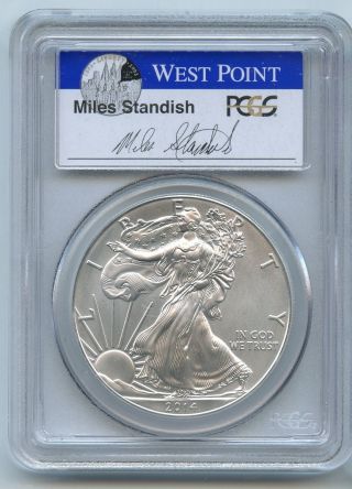 2014 - W Pcgs Ms 69 Silver American Eagle - First Strike - 1 Oz Coin - S1s Kq910 photo