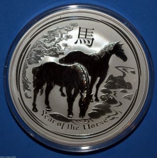 2014 - 10 Oz Australian Lunar Year Of The Horse.  999 Pure Silver Coin photo