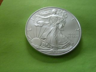 2012 American Silver Eagle.  999 Fine 1 Troy Ounce Bu Uncirculated photo