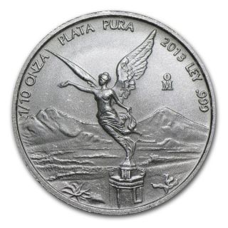 Mexican Libertad 1/10 Oz. .  999 Silver Coin (1) photo