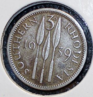 1939 Threepence From Southern Rhodesia (british Colony) photo
