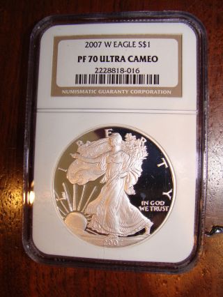 2007 - W American Silver Eagle - Ngc Pf 70 Ultra Cameo - $2.  00 S&h - 016 photo