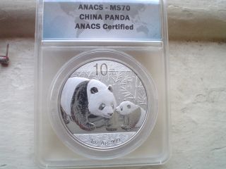 Look 2011 ( (10 Yuan))  Silver China Panda Anacs Ms70. .  Coin. . photo