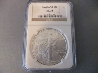 2004 American Silver Eagle - Ms70 - Perfect Grade photo